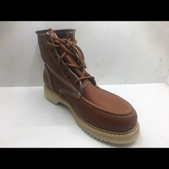 Men’s work lace up boots brown - Picture 1 of 6